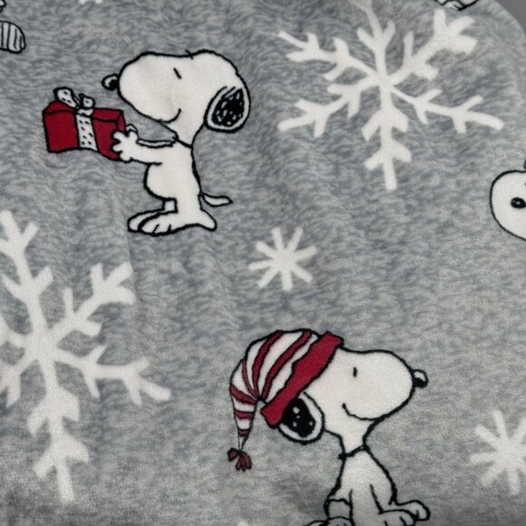 2pc Munki Christmas Snoopy Snowflakes Womens Pajama Lounge Set Velour Soft LARGE - Picture 2 of 9